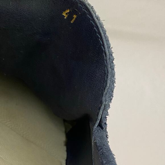 Clorinda Antinori Edoardo Sirena Suede Loafers Size 41 or 9 Navy Blue Italy - Picture 10 of 12